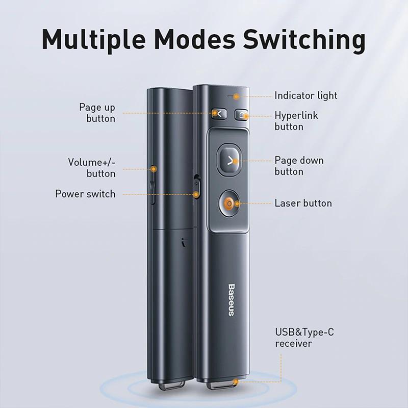 BASEUS Laser Pointer Wireless Presenter Remote Control Alat Presentasi 5