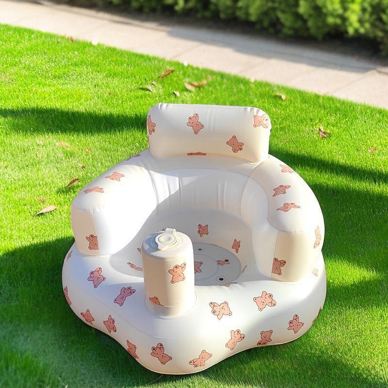 Baby's First Chair, 1 Count Cozy Inflatable Baby Sofa, Cute Animal & Plant Pattern Baby Learning Seat, Foldable Baby Shower Chair for Baby Boys and Girls, Stocking Fillers, Birthday Gifts, Baby Furniture, High Chair 6
