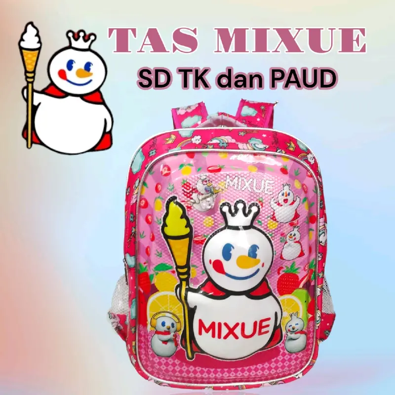 Tas anak TK MIXUE pake led karakter terbaru Paud dan SD Motif 0