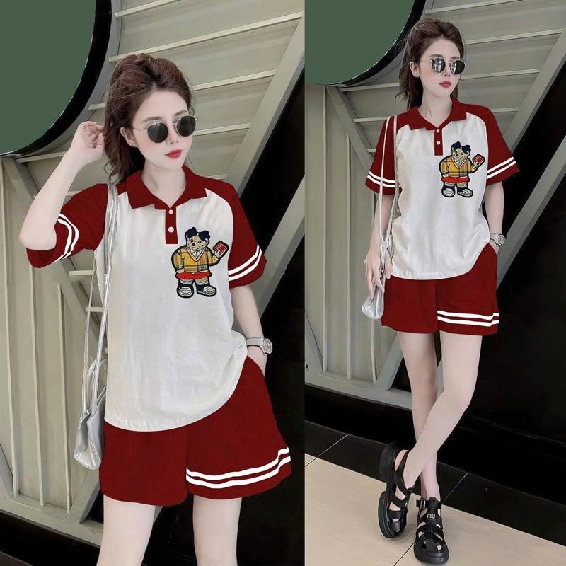 SÉT BỘ THÊU GẤU CÓ 2 MÀU ĐỦ SIZE ĐỎ VÀ XANH ĐEN FROM CHUẨN ĐẸP TRẺ TRUNG -BD004 3