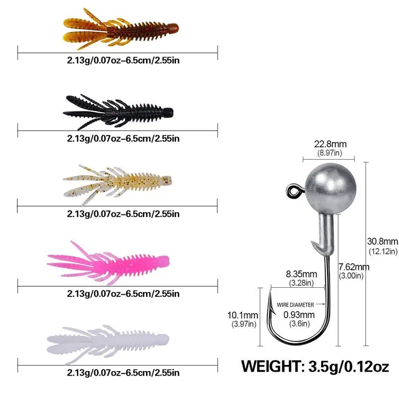 Bộ mồi mềm tôm tích kèm lưỡi Jig. 2