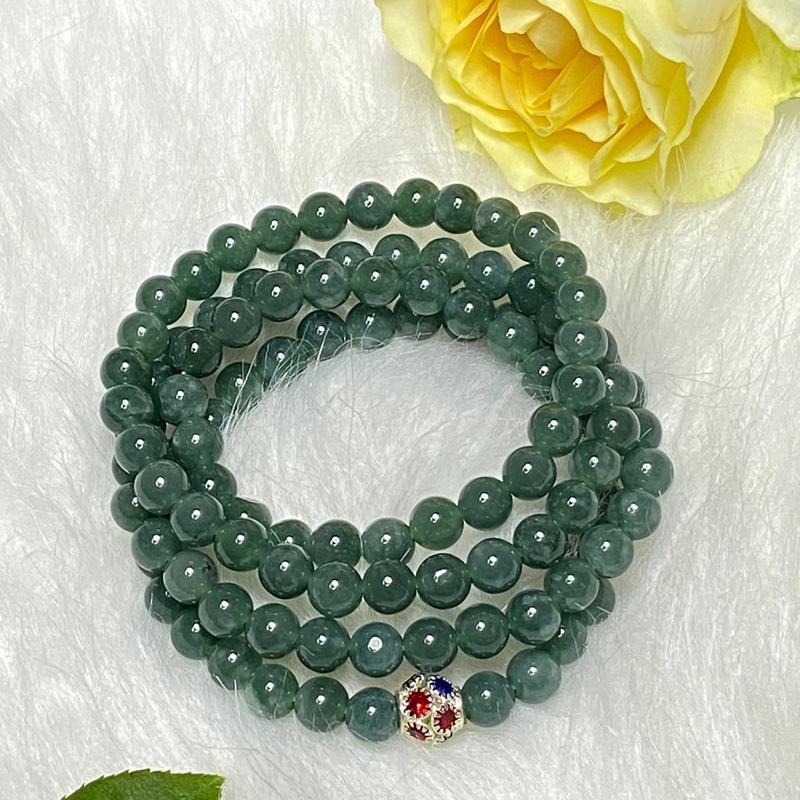 Vòng tay lam ngọc (quấn 4)6,8mm 108 hạt  tự nhiên 4