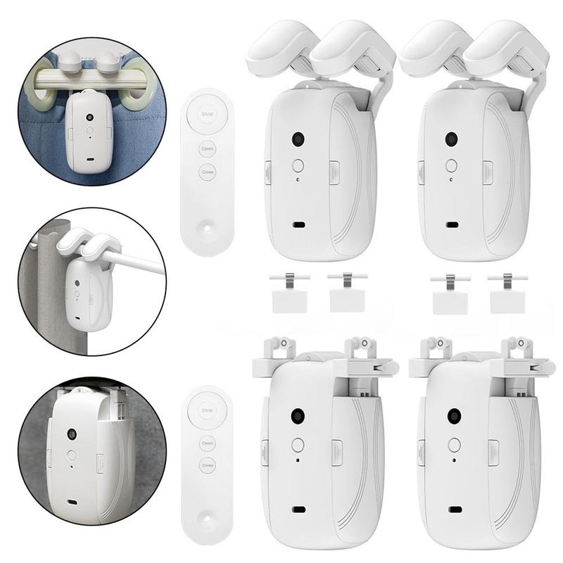 2pcs For Tuya Wifi Smart Curtains Robot Wireless Automatic Curtain Opener Motor 4