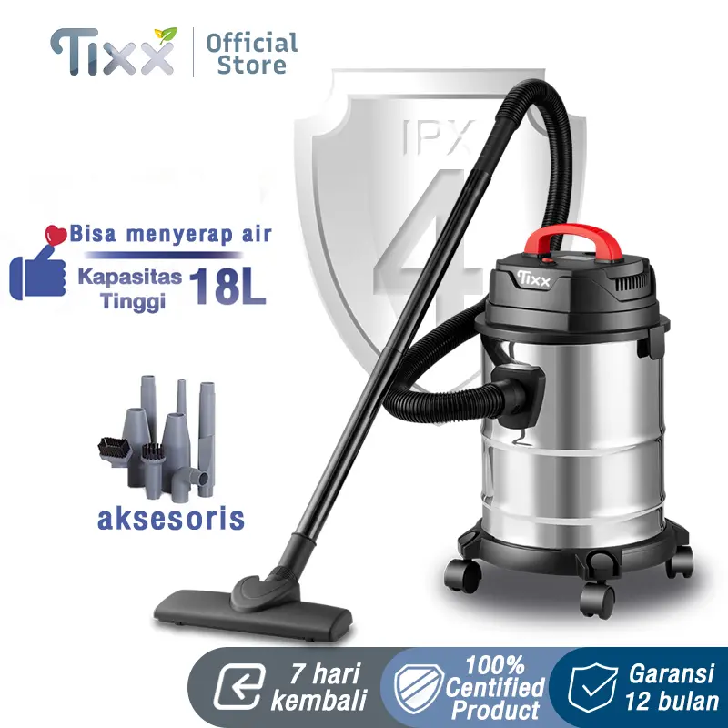 Tixx Vacuum Cleaner 18L  3in1 Vakum/Air Hisap/Blo Sedot Debu Basah Kering Vacum Blo Wet Dry Penyedot Debu