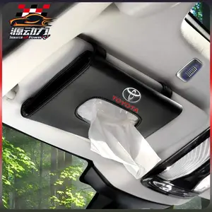 Tempat Tisu Mobil / Kotak Tissue Gantung Car Sun Visor Jepit PU Leather Wadah Tisu Mobil tempat  tisu
