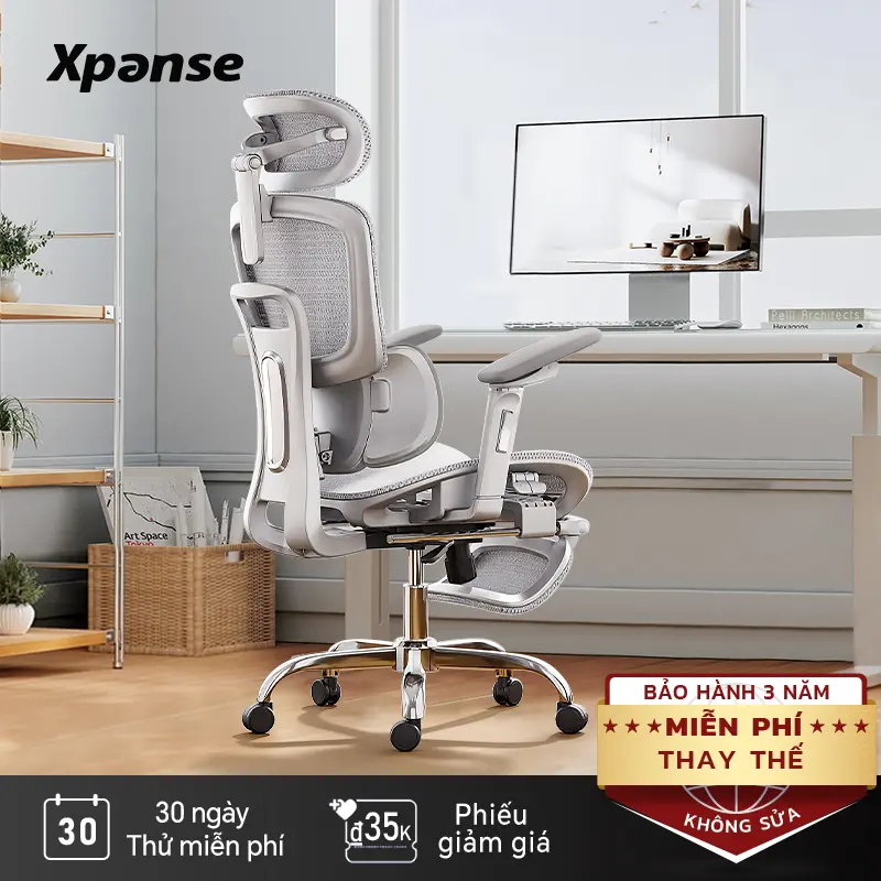 【Xpanse X360】Ghế công thái học ghế văn phòng chất lượng cao, có thể điều chỉnh tay vịn, đệm và tựa lưng, chân thép nâng cấp