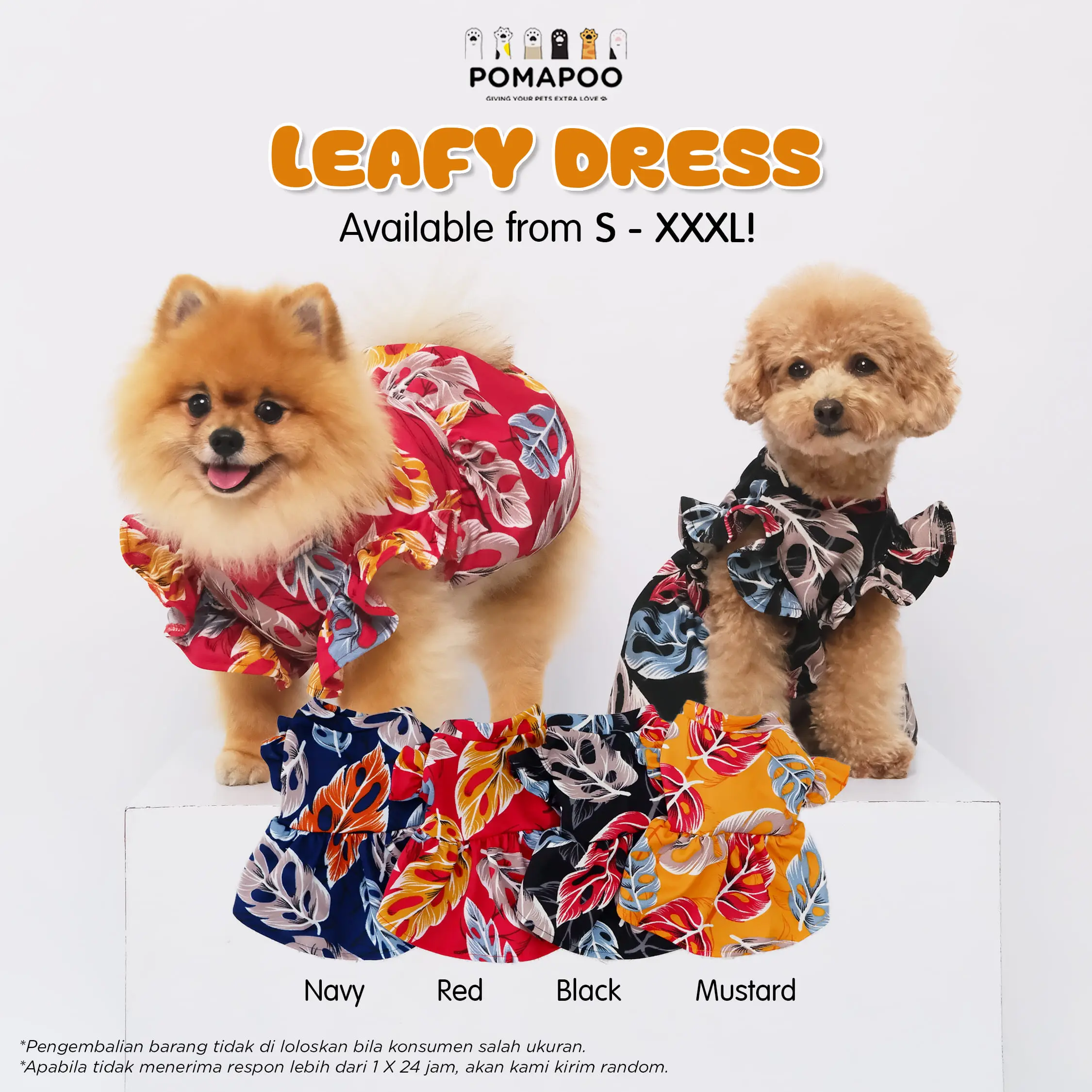 Pomapoo - Baju Kucing dan Baju Anjing Leafy Dress
