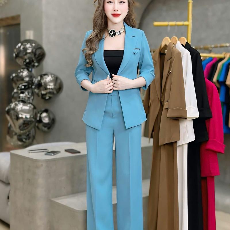 Set Vest Nữ 2 Món Áo Blazer Tay Lỡ Quần Xuông 229e