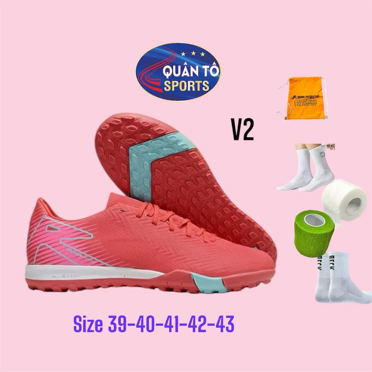 Giày Bóng Đá Va Pô 16 Academy V2, Không đệm, Quân Tô Sport, Đế Đinh TF, bám sân, các mầu sắc