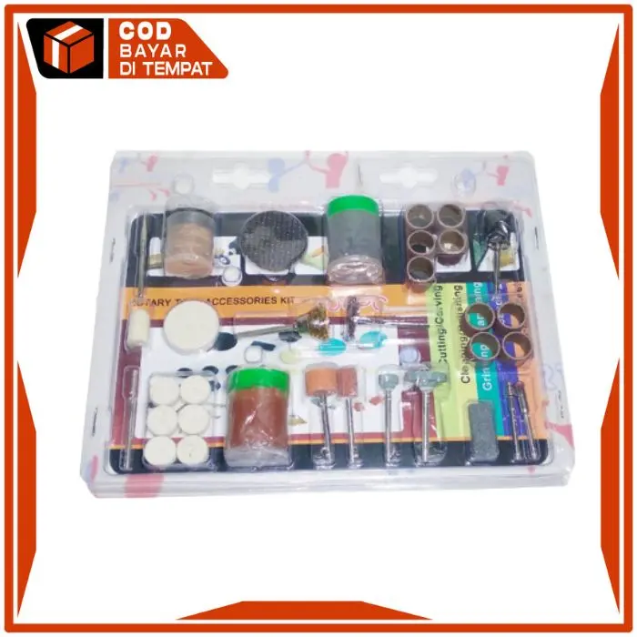 Set 105 pcs mata bor tuner poles potong ampelas gerinda dremel bor mini Logam