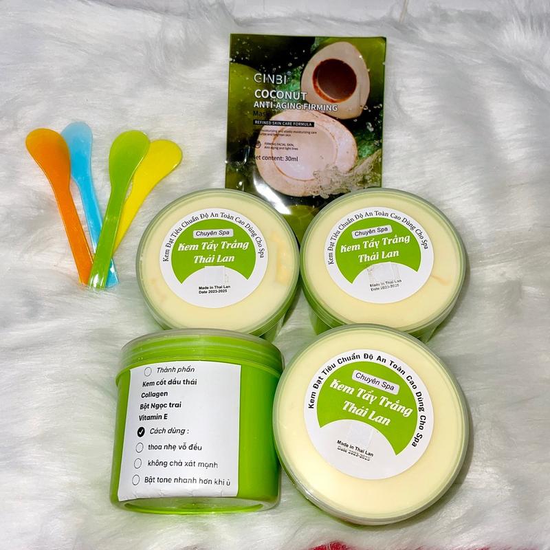Combo 4 kem tẩy thái xanh kèm mặt nạ không kháng nước Nữ Dưỡng Body Kem Body Làm Đẹp Da