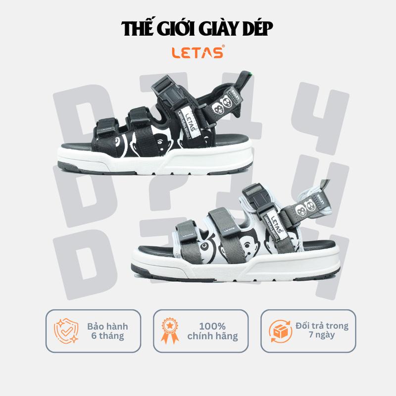 Giày sandal unisex Letas D714 - Dép quai hậu dành cho học sinh sinh viên đi học hot trend năng động trẻ trung dễ phối đồ. Cao Su Nam Đế Bằng Đồng Nhung