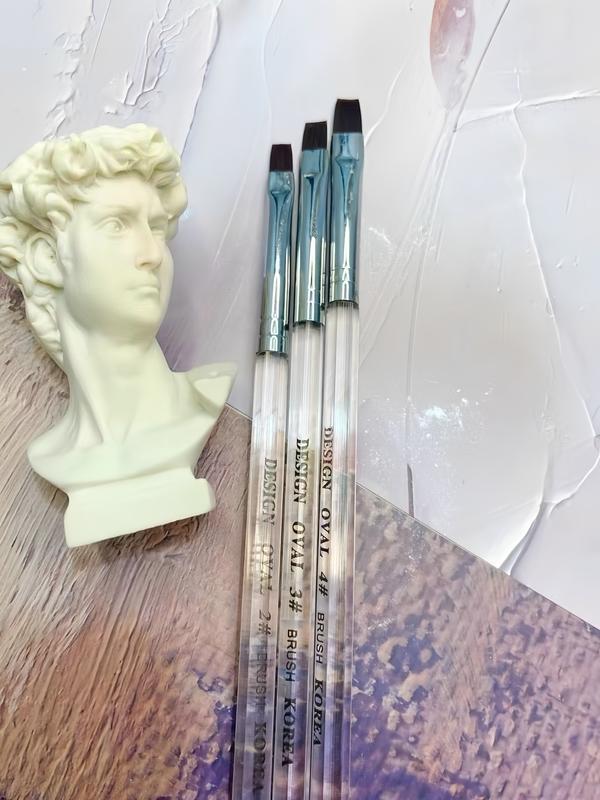 [GIÁ TỐT] Cọ bản nail DESIGN OVAL chính hãng nhập khẩu Hàn Quốc - Cọ bản vuông số 2 và 3 vẽ hoa chuyên dụng (lẻ chiếc) Làm Nail