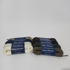 Samparan Shoelaces Waxed 120 cm Tali Sepatu Lilin Flat Pipih Tebal Hitam Putih Coklat Hijau Navy Merah Cream Shoe Shoe Shoe tali  sepatu tali  sepatu sillicone grey