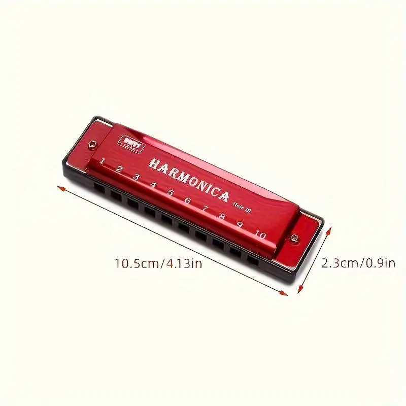 10 Hole Chromatic Harmonica, 1 Count C Key Harmonica with Case, Musical Instrument for Beginner, Gift for Friends, Valentine's Day Gift 1