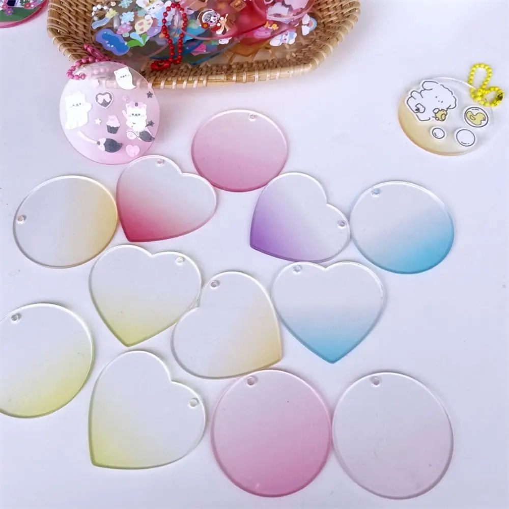 Keyring Disc DIY Keychain Making Kit Goo Card Water Droplets DIY Keyring Transparent Gradient Disc Goo Plate Kids Gift
