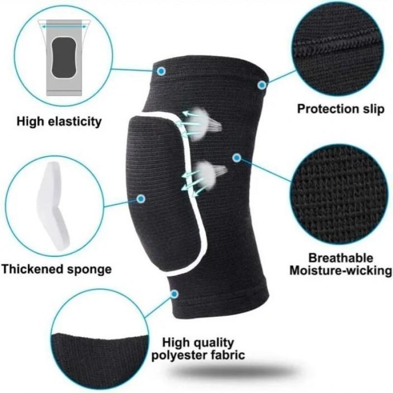2Pcs Knee Protectors / Leg sleeve pad basketball / Legpad / Leg sleeve pad High quality material Knee Kneepad Foam Knee Protectors Pair of 2 Pcs Left Right Volley Futsal Goalkeeper Takraw Skyboard | Kekinian
