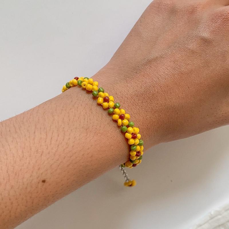 Sunflower Bead Bracelets Gelang Manik Aesthetic 4