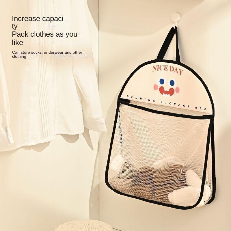 Product Introduction of Underwear Socks Storage Hanging Bag Dormitory Multi-layer Wardrobe Magic Underwear Wall Hanging Organizer Mesh Bag Storage Bag 6
