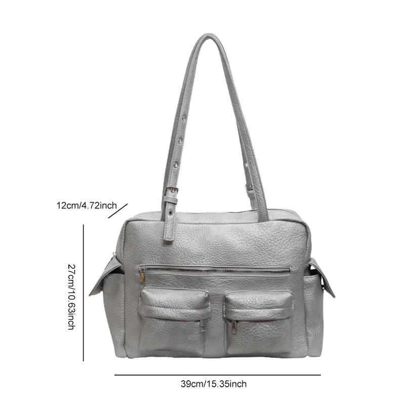 Product Introduction of Women PU Leather Shoulder Bag with Multi-Pockets Underarm Bag for Work Travel 26