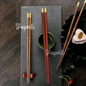 Premium Wooden Japanese Chopstick Sumpit Kayu Wufu Classic Oriental