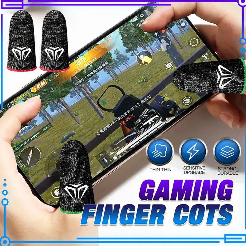 Bọc Đầu Ngón Tay Chơi Game, 1 Đôi, Nệm Ngón Tay, Thoáng Khí, Đèn Ngón Tay Cái, Chống Trượt, Tương Thích Với Màn Hình Cảm Ứng, Găng Tay Ngón Tay Phụ Kiện Chơi Điện Tử Chơi Điện Tử Phụ Kiện 1