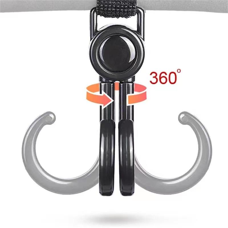 2pcs Baby Stroller Hook, Universal Stroller Hanging Hook, Rotatable Stroller Bag Hook 7
