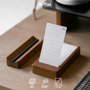 Desk Notes Stand | kertas memo meja kerja kayu | Notebook Notepad