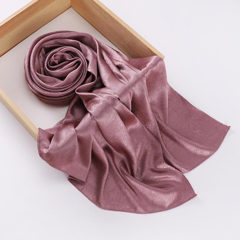 Product Introduction of Pashmina hijab Malaysia New Artificial Silk Silky Satin Scarf Women's Shawl Toe Cap Headscarf 30