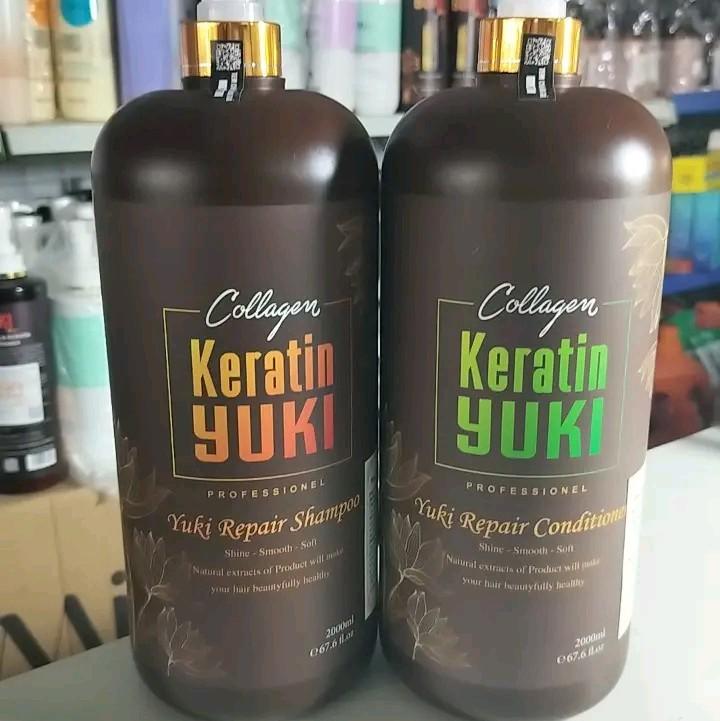 Tặng 10 chiếc khẩu trang 5 d Cặp gội xả yuki collagen karatin 2000ml 1 chai dầu & 2000 ml chai dầu xả kiềm dầu