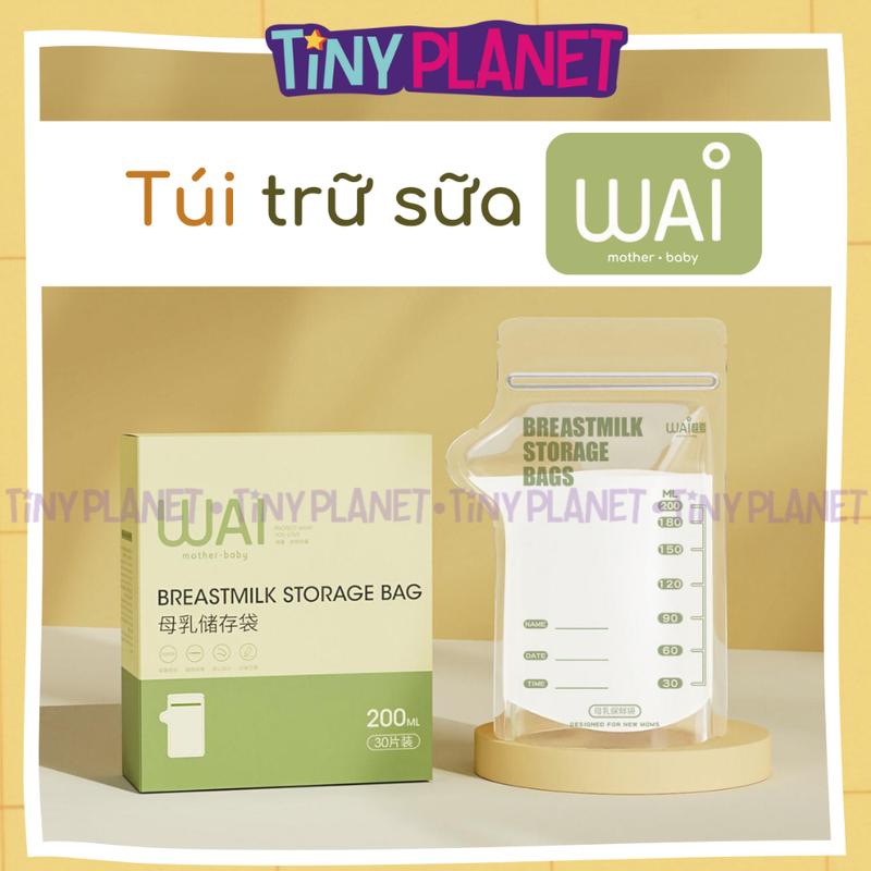  Túi trữ sữa WAI 100ml 150ml 200ml có vòi rót hộp 30 túi chính hãng Tiny Planet Đựng Sữa 