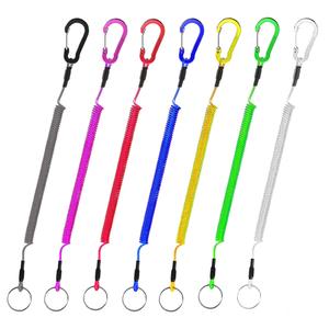 Fishing Gear Steel Wire Slip Rope Rod Protector Spring Rope Fish Control Device Anti-Off Hanging Rope Automatic Retractable