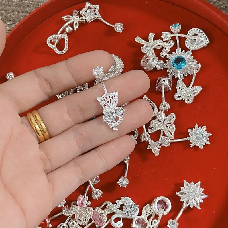 Khuyên Rốn Kiểu Hồ Ly Hai Đá Sang Chảnh Phụ nữ Women Kỷ niệm Tốt đẹp Sinh nhật Hàng ngày Tương tác 1