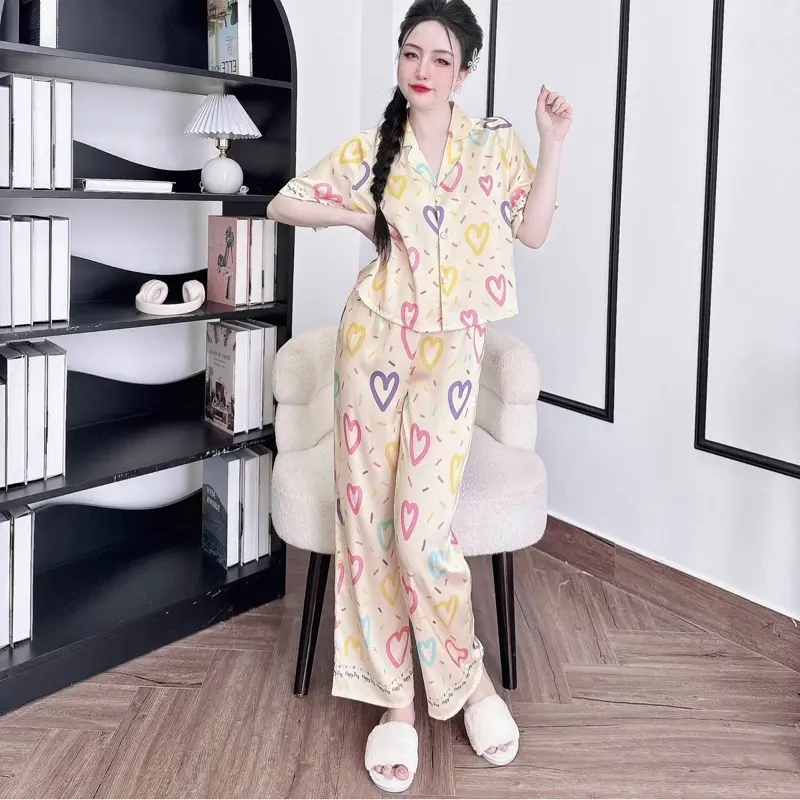 @minx.shop set đồ bộ pyjama mặc nhà chất liệu vải thun gân kiểu dáng form áo croptop