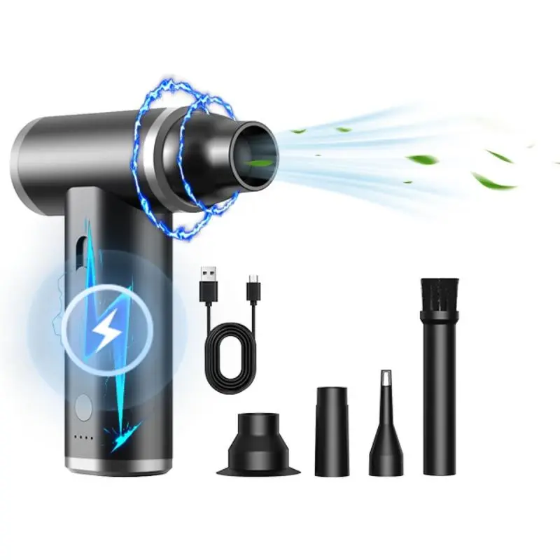 USB Rechargeable Car Compressed Air Dust Blower, 110000RPM Mini Electric Air Dust Blower, Powerful High-speed Duct Fan, Suitable for Keyboard, Home and Outdoor Dust Removal