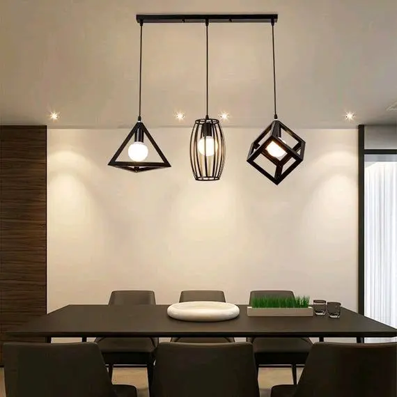 Lampu gantung 3in1 oval+bohlam 3 warna putih 0