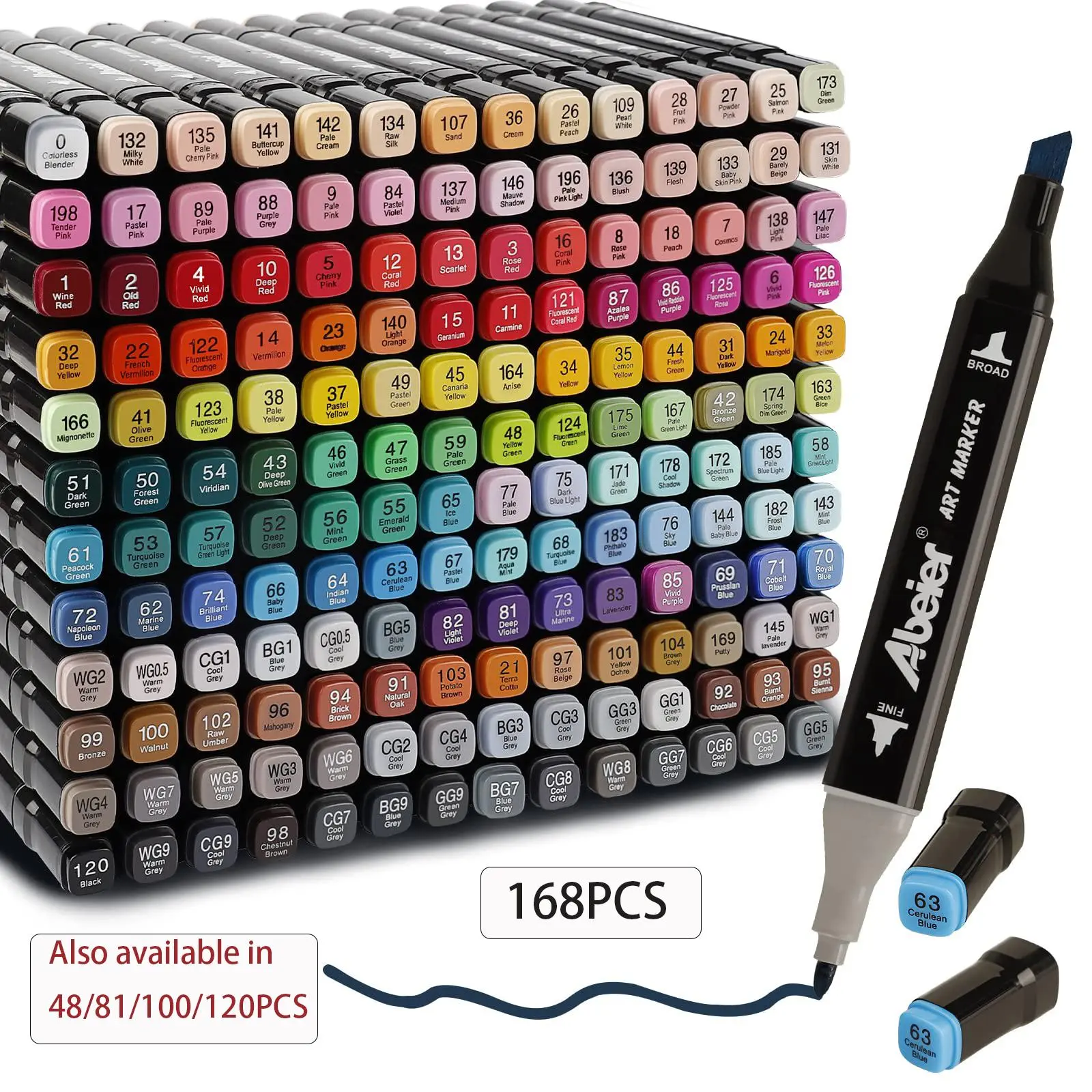 1 Set Mixed Color Double-ended Markers, Art Markers, Painting Markers, Boys & Girls Art Supplies