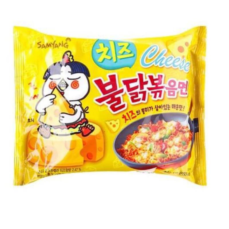 Mì gà cay phô mai Buldak Samyang 140g màu vàng