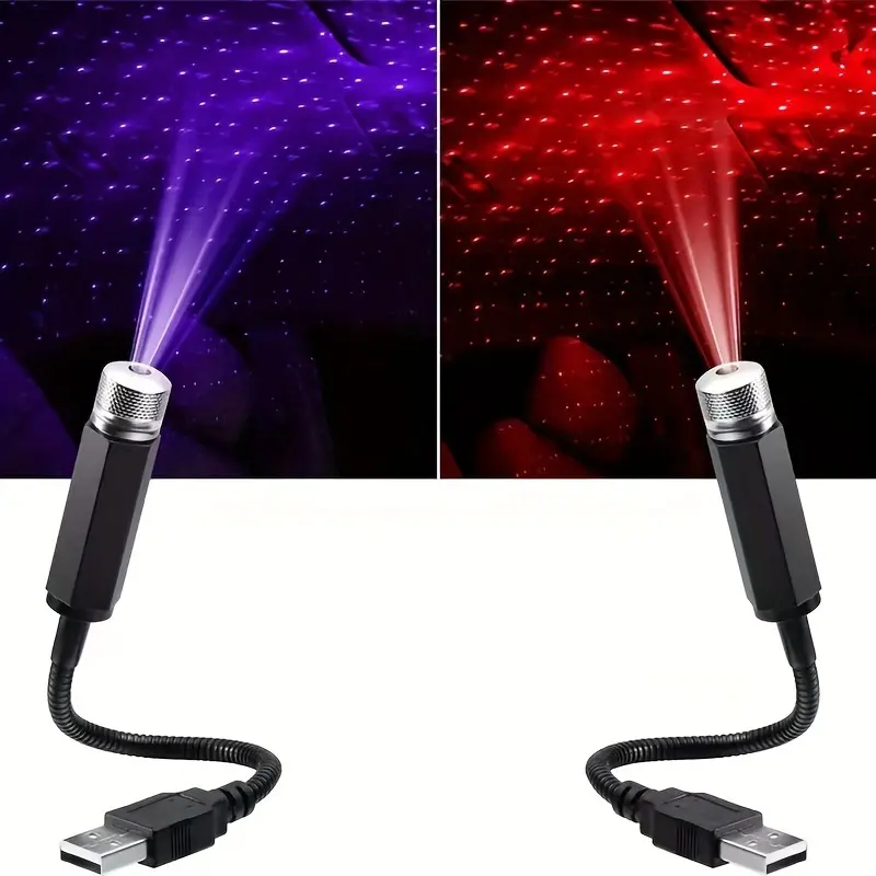 Đèn Xung Quanh Màu Đỏ Nóc Ngôi Sao Ô Tô, Có Giao Diện USB, Tăng Cường Nội Thất Ô Tô Của Bạn, Chiếu Sáng Có Thể Tùy Chỉnh