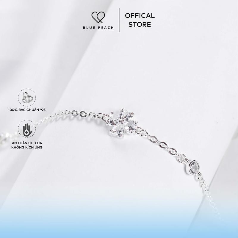 Lắc Tay Blue Peach Hoa 4 Cánh Đá Lấp Lánh LT571 2