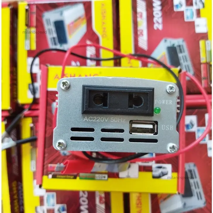 Power Inverter 220 Watt 12 Volt / Inverter 220W DC 12V to AC 220V Hitam Merah 6