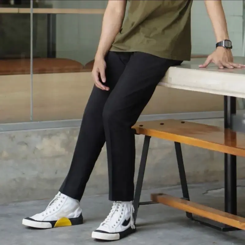 CELANA PANJANG BAHAN MURAH Formal Pria Kerja Kantor Hitam Slim Fit 0