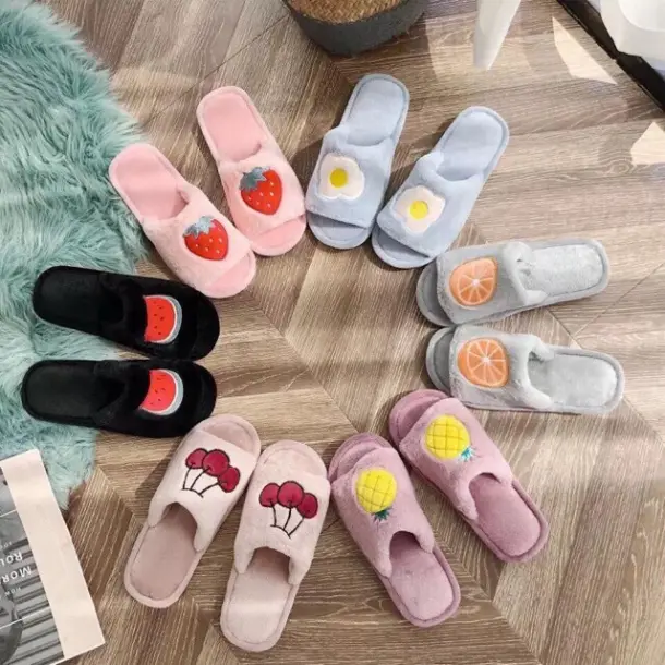 Dép Bông🍀FREESHIP🍀Dép Đi Trong Nhà Hình Hoa Qủa Xinh Xắn Cho Nữ