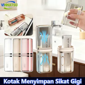 Vinnatsu 4 IN 1 Travel Toothbrush Holder Cup Cangkir Menyikat Gigi Serbaguna Tempat Sikat Gigi Tempat Sikat Gigi Portable Untuk Travel