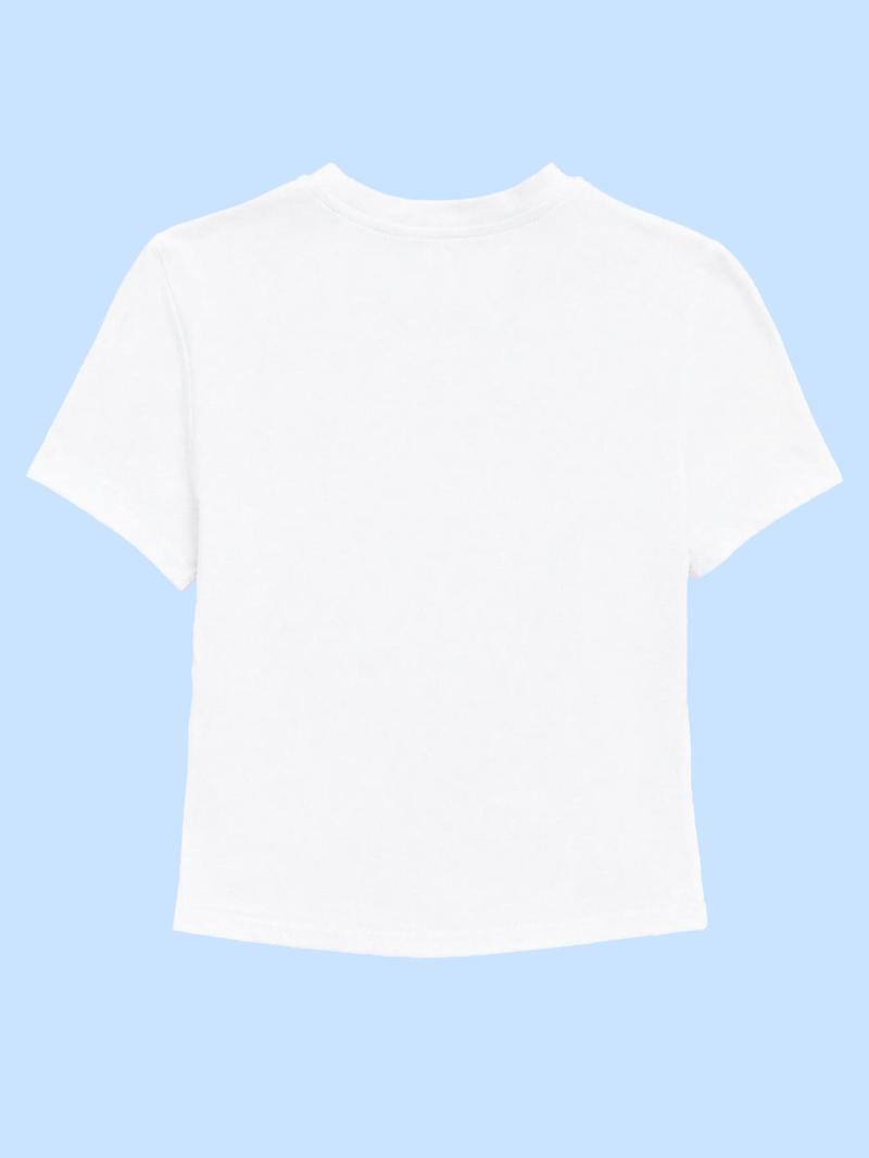 Product Introduction of Women's Cat Print Round Neck Crop Tee, Casual Short Sleeve Crew Neck T-shirt for Spring & Fall, Fashion Women's Top for Daily Wear 2