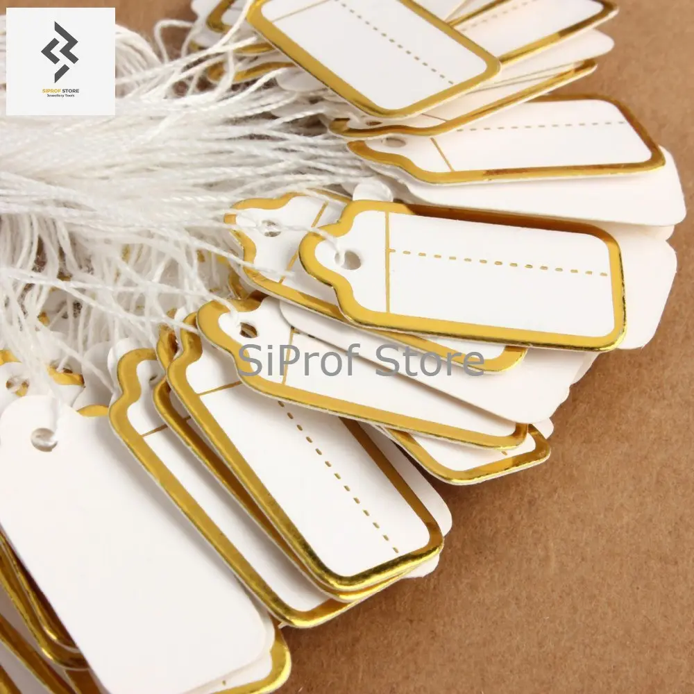 Bandrol Harga Emas / Price Tag / Label Perhiasan Putih List Gold/Silver isi 100 pcs