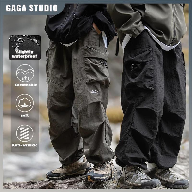 Quần dù túi hộp nam Quần túi hộp ống rộng nam nữ kaki cotton dài dây rút quần jogger đen unisex Sport Tập Thể Dục Thể Dục Gym Tập Gym