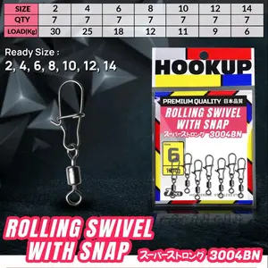 Rolling Swivel With Snap Hookup 3004BN isi 7 pcs Jig Umpan