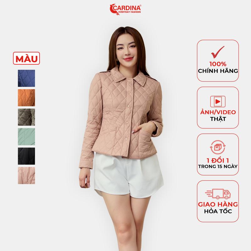 Áo Khoác Phao Nữ CARDINA Trần Bông Cản Gió Chống Nước Thiết Kế Trẻ Trung Hiện Đại 3PNF05 Women Top Jacket
