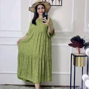 DRESS JENIMA POLKA JUMBO MODEL SUSUN TERBARU KEKINIAN TERMURAH DRESS JUMBO BUSUI JUMBO COCOK BUAT BUMIL Nyaman